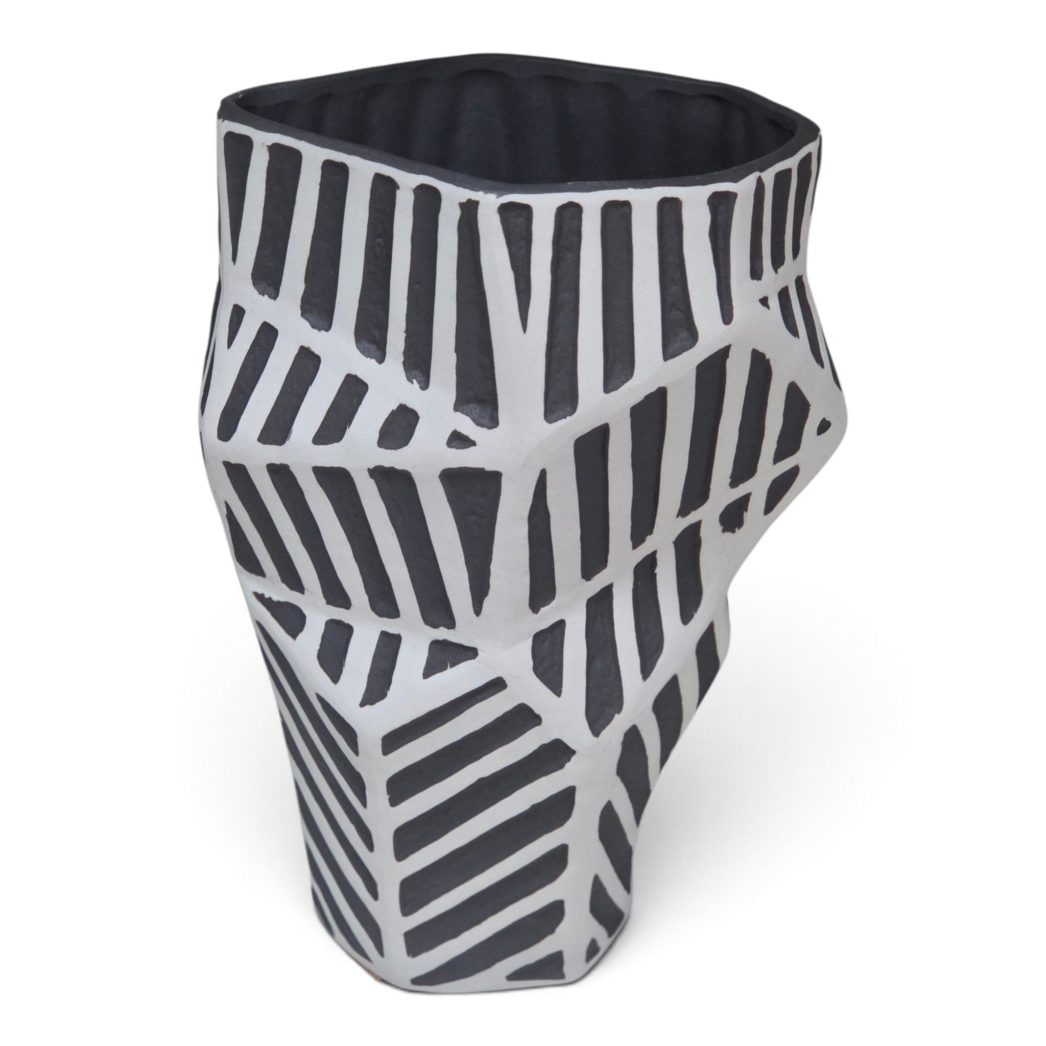 Abstract faceted graphic statement vase
