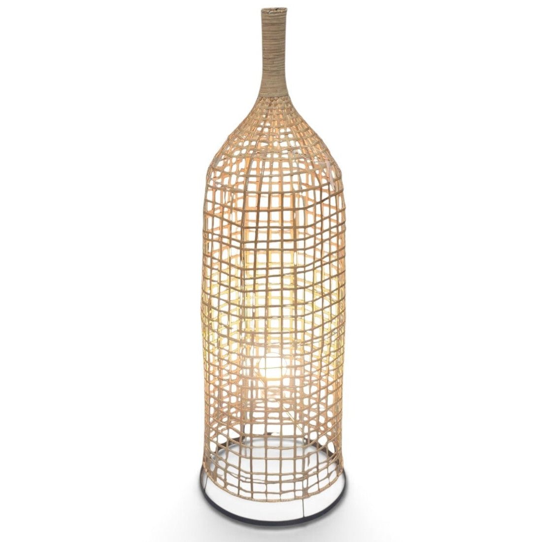 Amphora woven rattan floor lamp