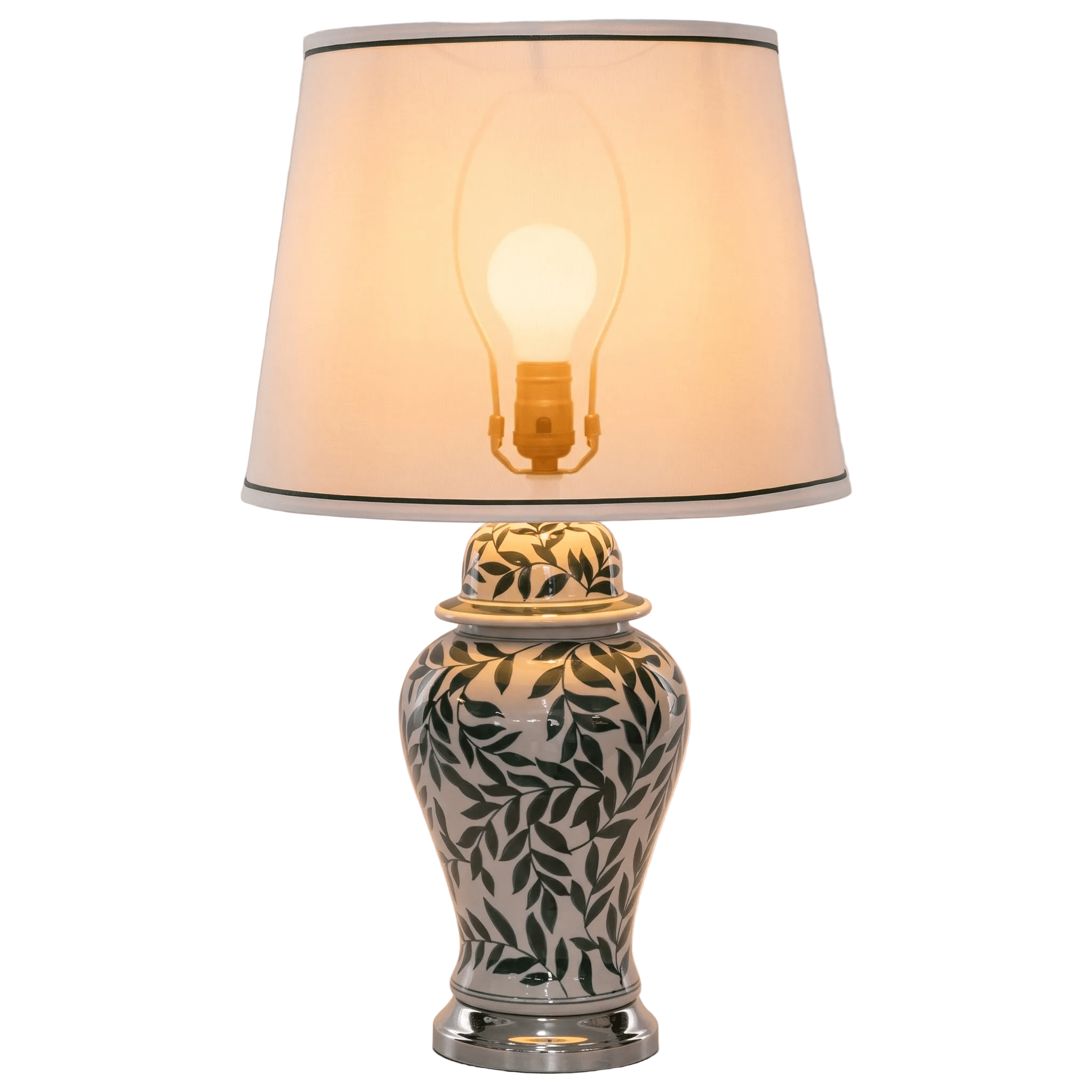 Green leaf jar lamp