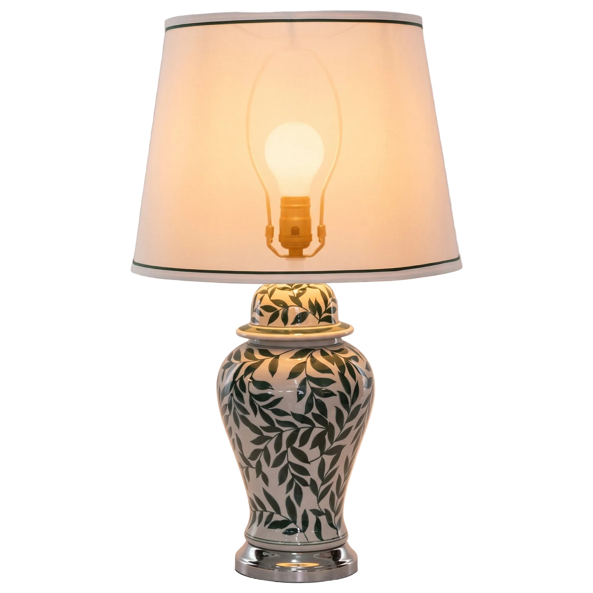 Green leaf jar lamp