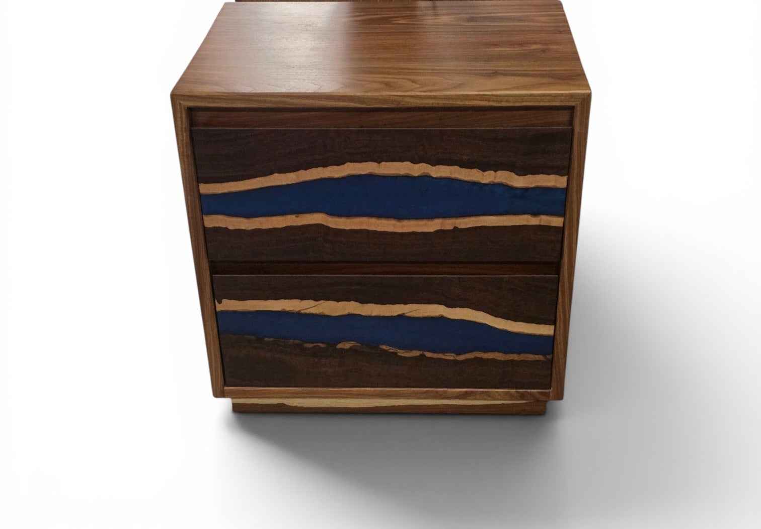 Kiaat wood and resin infused bedside unit