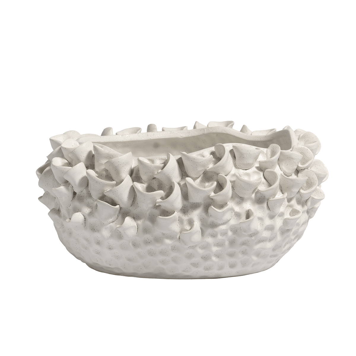 Minimalist white ceramic truffle and fruit bowl