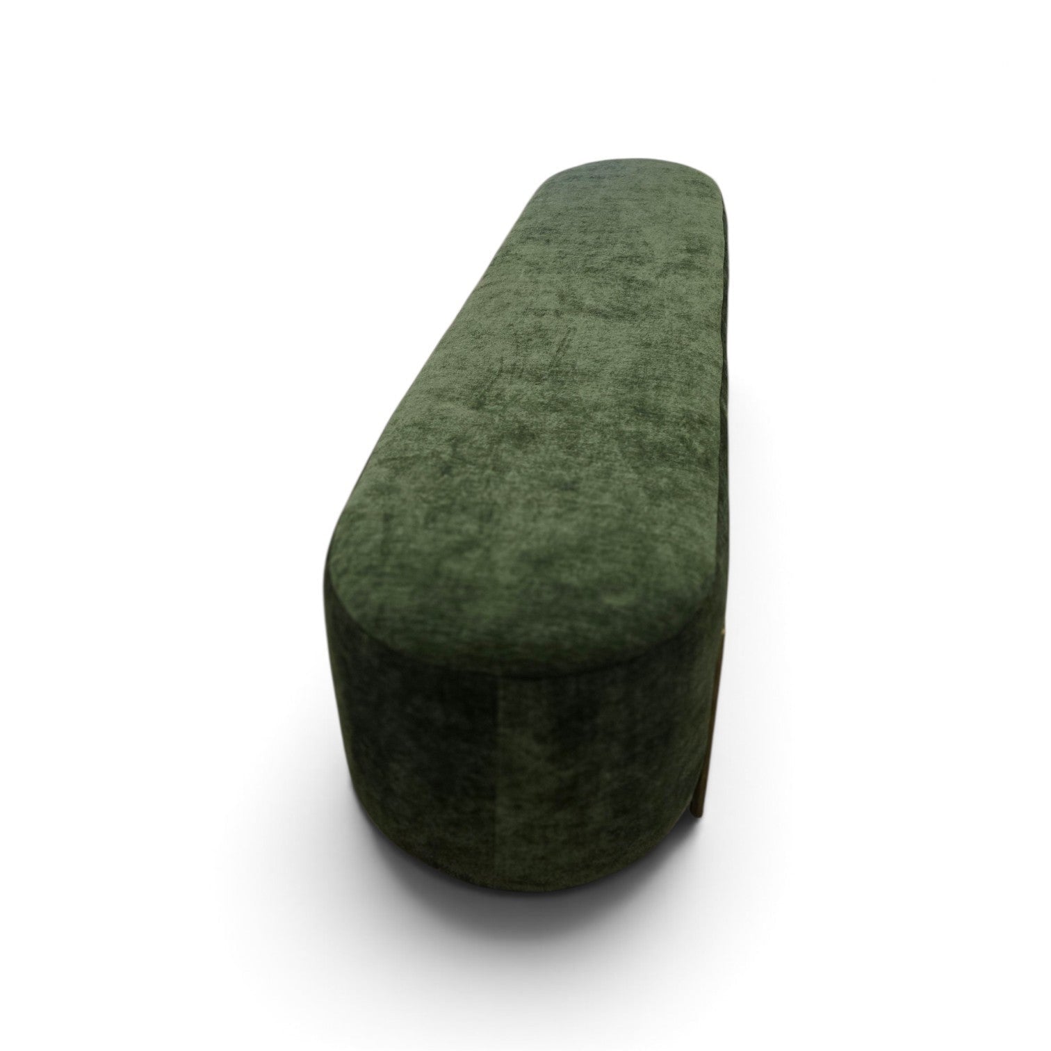 Moss and brass ottoman bench