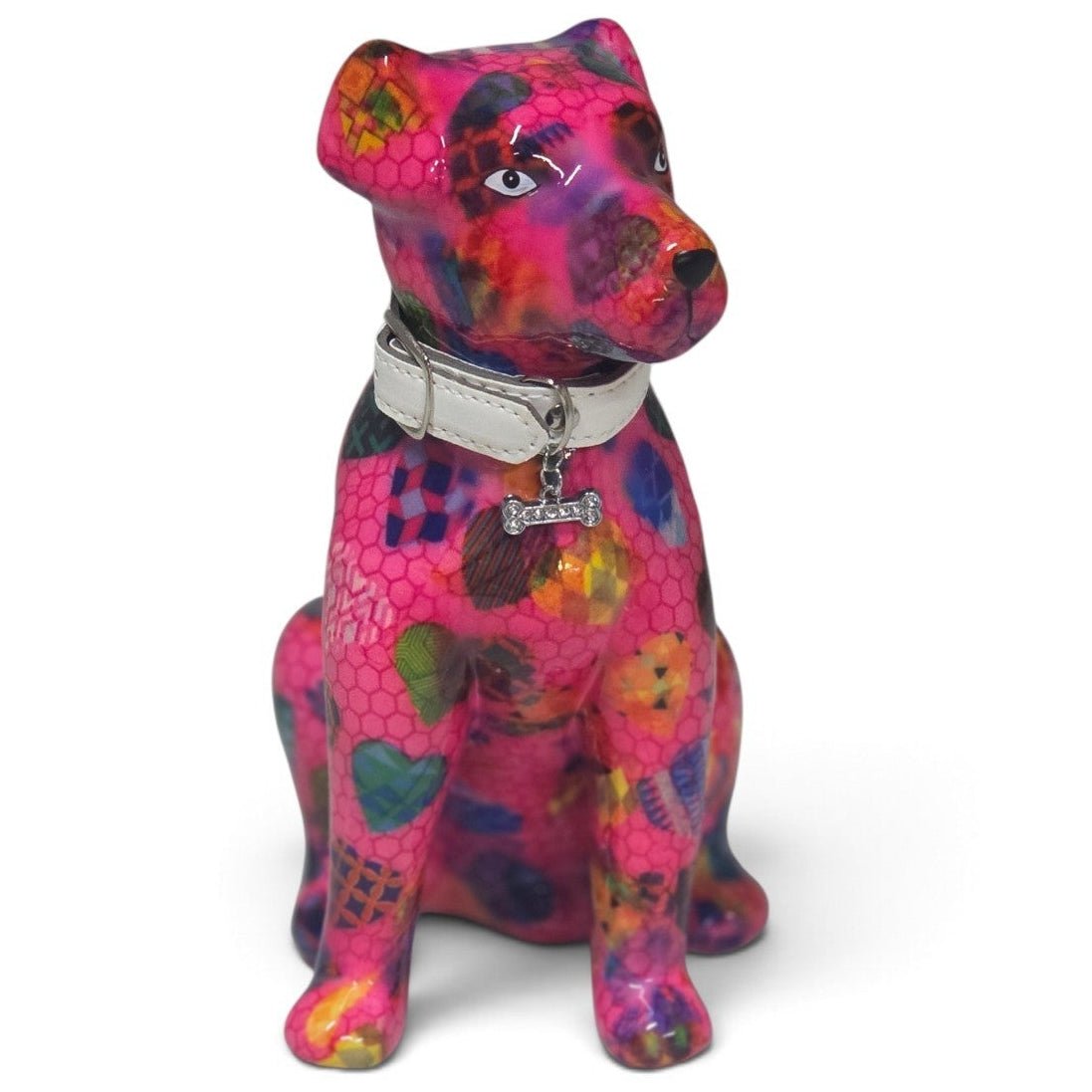 Pomme Pidou playful mylo dog ceramic money box pink