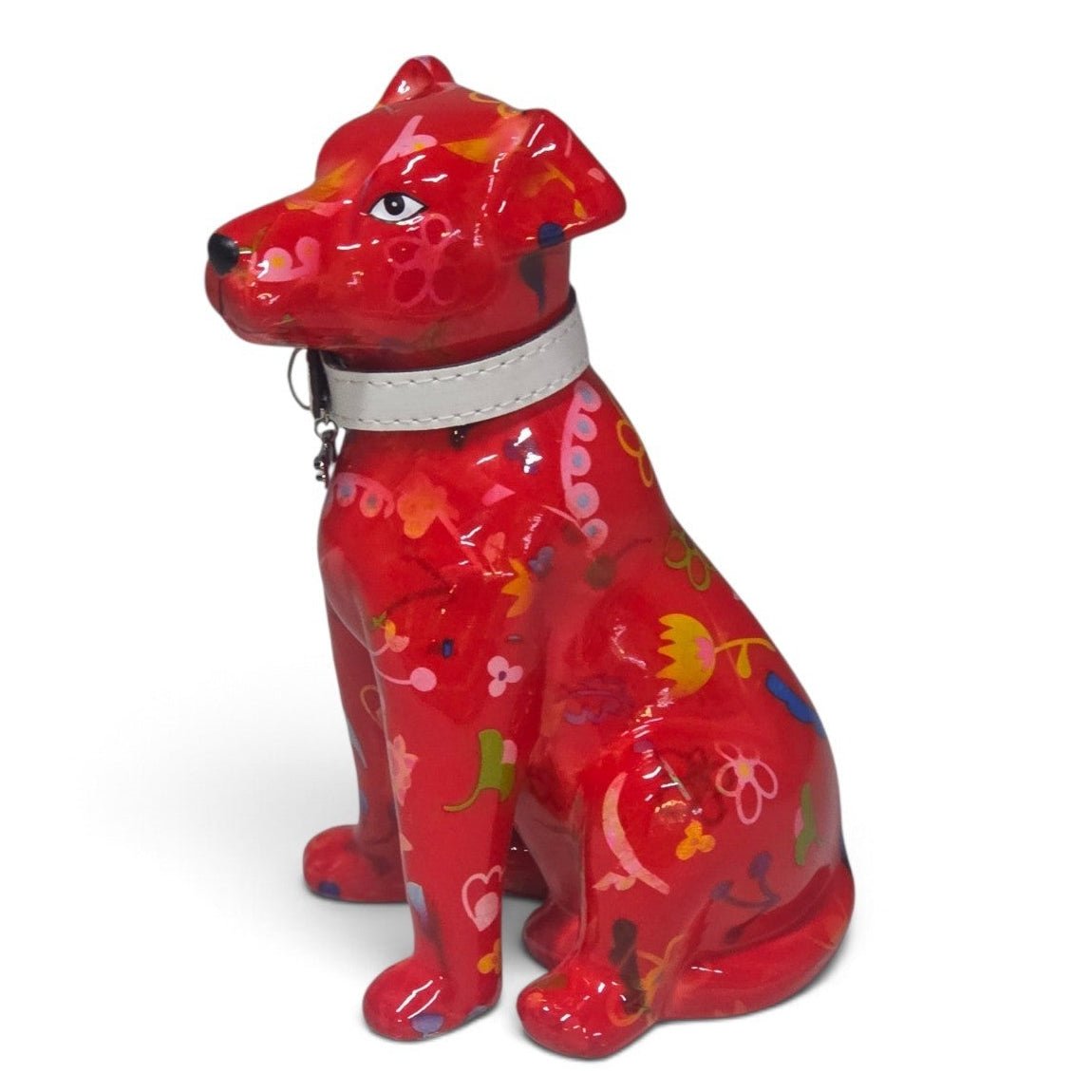 Pomme Pidou playful mylo dog ceramic money box red