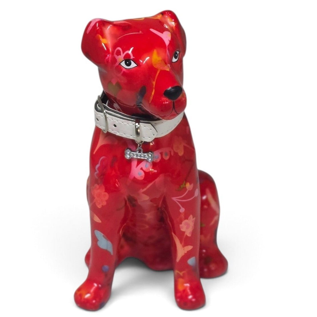 Pomme Pidou playful mylo dog ceramic money box red